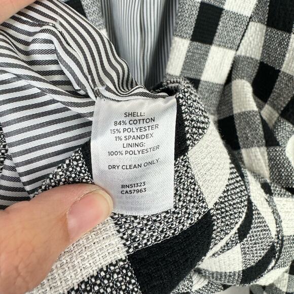 Halogen Black & White Checkered One Button Blazer Jacket - Picture 10 of 10